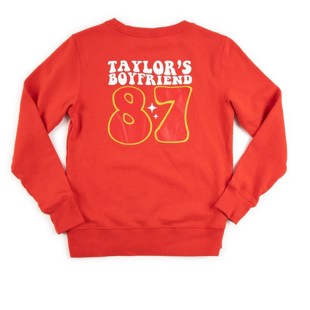 TAYLOR SWIFT "Taylor's Boyfriend 87" red crewneck sweatshirt size XS